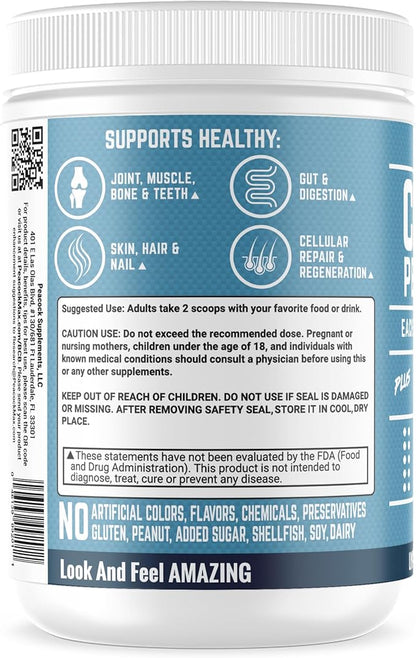 Multi Collagen Peptides Powder 12.06 oz - Unflavored Protein Powder, Hydrolyzed Collagen Peptides with Hyaluronic Acid, Copper, Biotin & Multivitamin for Nail, Skin, Hair & Gut Health