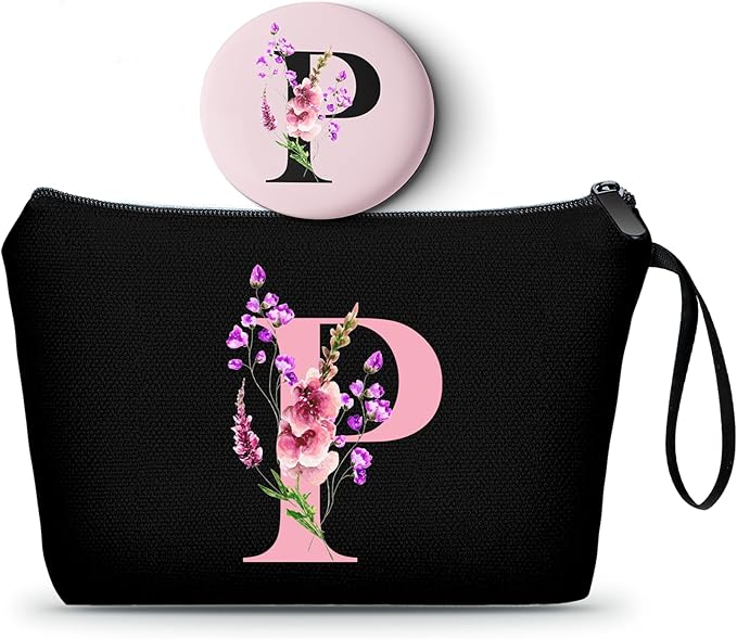 SEAMOON Happy Birthday Friendship Womens Bridesmaid Coolest Gifts for Sister Teacher Coworkers Personalized Travel Makeup Cosmetic Bag with Mirror Valentines Mothers Day Christmas Graduation P