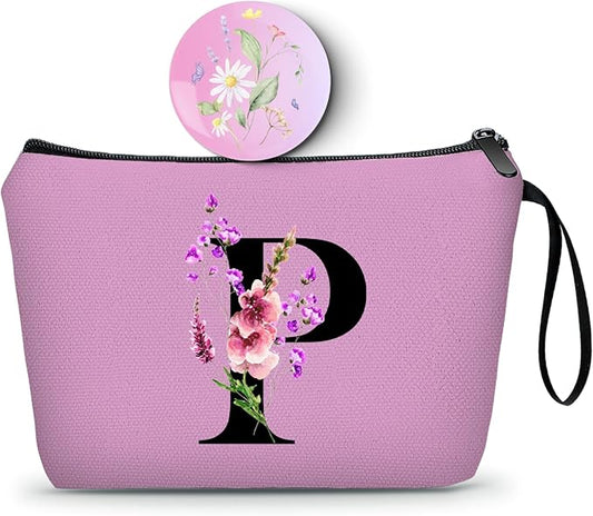 SEAMOON Birthday Inspirational Bridesmaid Proposal Team Small Gifts for Women Mom Aunt Teacher Sister Coworkers Makeup Cosmetic Bag Travel with Mirror Mothers Day Christmas Graduation P