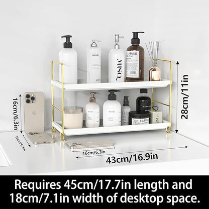 FSyueyun 2-Tier Makeup Shelf Organizer for Vanity