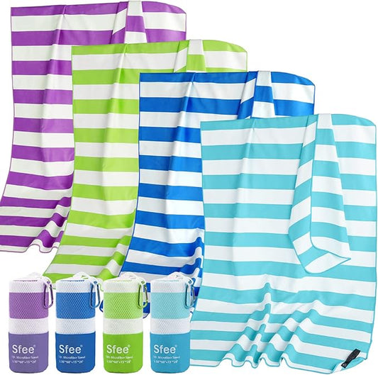 Sfee 4 Pack(8Pcs) Microfiber Travel Towel