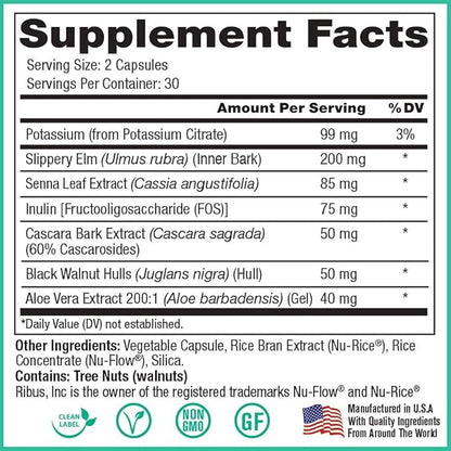 Peak Pure & Natural Colon Support - Colon Cleanse and Detox Supplement for Digestive Health - Gut Health Support with Inulin and Senna Leaf Extracts - with Fiber, Prebiotics, and Probiotics - 1 Pack