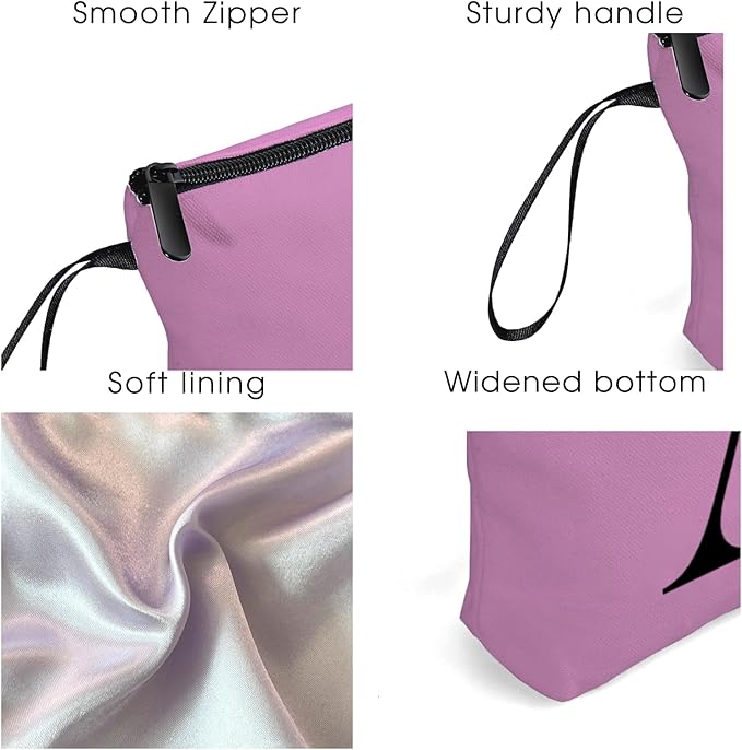 SEAMOON Women Birthday Maid of Honor Monogrammed Gifts for Bride Bridesmaid Sister Friend Her Teacher Makeup Cosmetic Bag with Mirror Mothers Day Christmas Graduation M