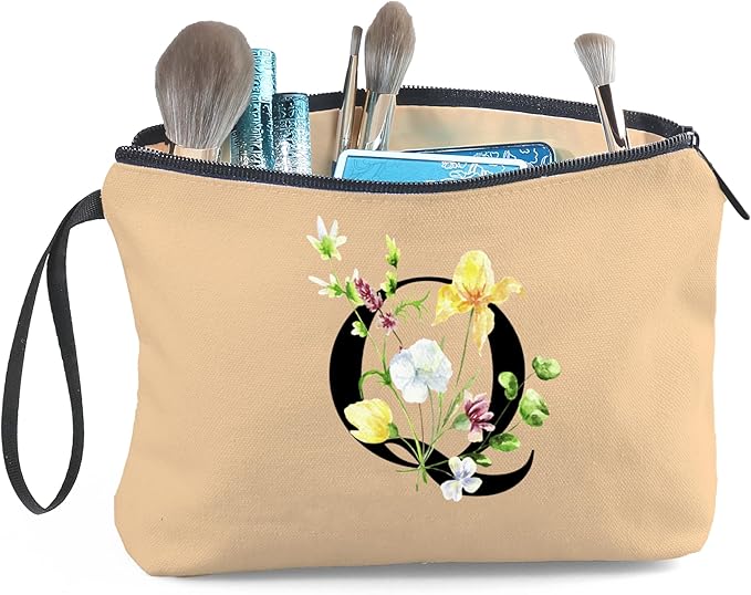 SEAMOON Birthday Thank You Appreciation Monogrammed Gifts for Mom Aunt Teacher Sister Friend Coworkers Bride Bridesmaid Makeup Cosmetic Bag with Mirror Mothers Day Christmas Graduation Q