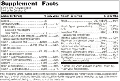 Bariatric Advantage - Chewable Ultra Solo Without Iron - Citrus - 30 Tablets (Pack of 1)