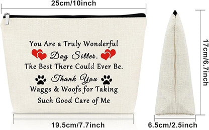 Pet Sitter Appreciation Travel Makeup Bags Cosmetic Organizer Bag Animal Trainer Thank You Gift Dog Lover Gifts for Girls Dog Sitter Christmas Birthday Present