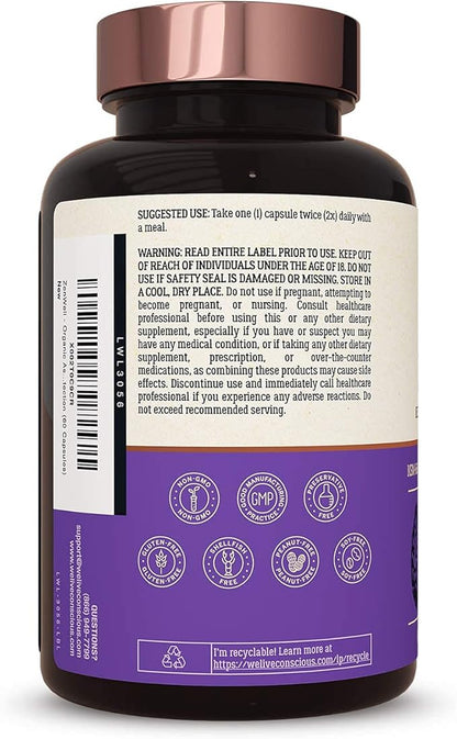 Live Conscious KSM-66 Ashwagandha Supplement w/L Theanine & AlphaWave - ZenWell Everyday Stress Relief, Mood Support, Cognitive, Brain Health - Ashwagandha for Men & Women - 60 Capsules