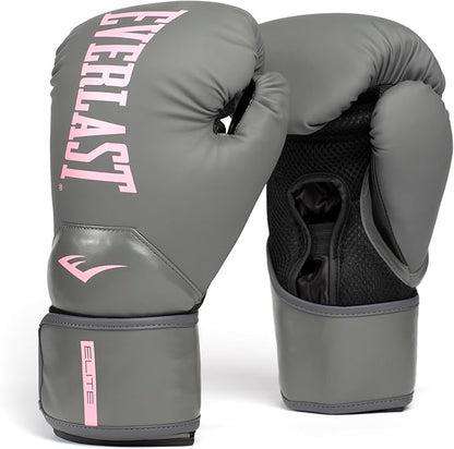 Everlast Elite 2 Boxing Gloves, Pro Training Gloves for Men and Women, Secure Fit Hook and Loop Closure & Ventilation, Heavy Bag & Speedbag Training.