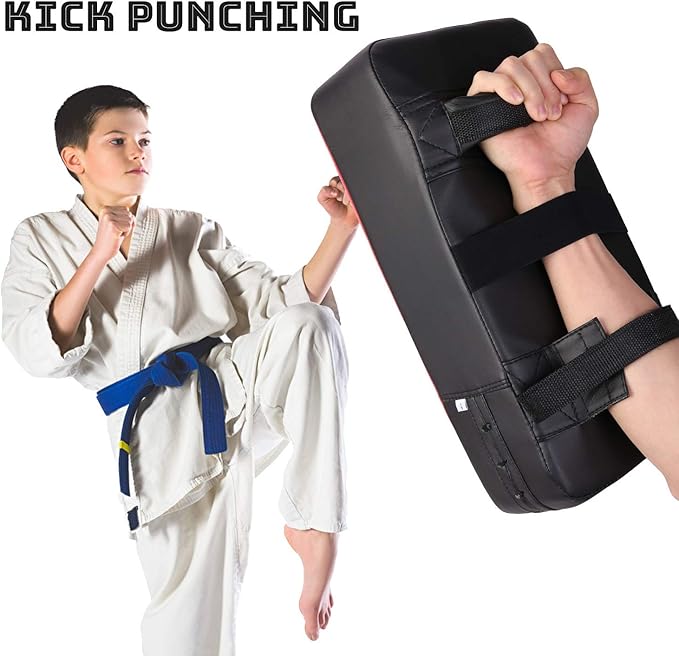 Odoland Punching Mitts Kick Pack Set, Boxing Mitts Focus Pads, Taewondo Kick Pad, Great for Boxing, Kickboxing, Karate, Muay Thai, MMA Training