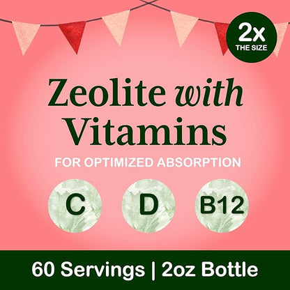 Heavy Metal Detox for Kids and Adults | Natural Zeolite Detox | Methyl Vitamin B12, C and D3 for added Energy, Immune, and Focus | 2 oz liquid drops (60 Servings) | No Preservatives, Vegan, Non-GMO