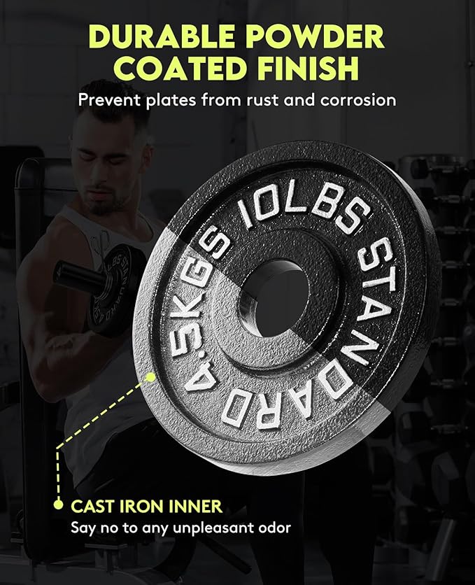 Cast Iron 2-Inch Olympic Weight Plates Set (40, Pounds)