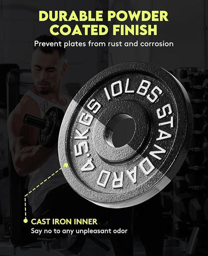Cast Iron 2-Inch Olympic Weight Plates Set (40, Pounds)