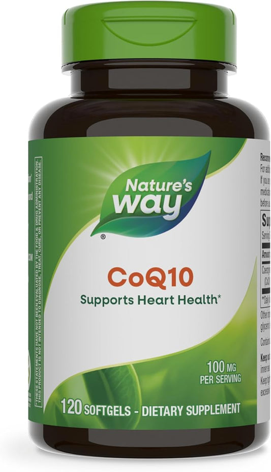 Nature's Way CoQ10 with Ubiquinone, Supports Heart Health*, Supports Cellular Energy Production*, 100 mg per Serving, 120 Softgels (Packaging May Vary)