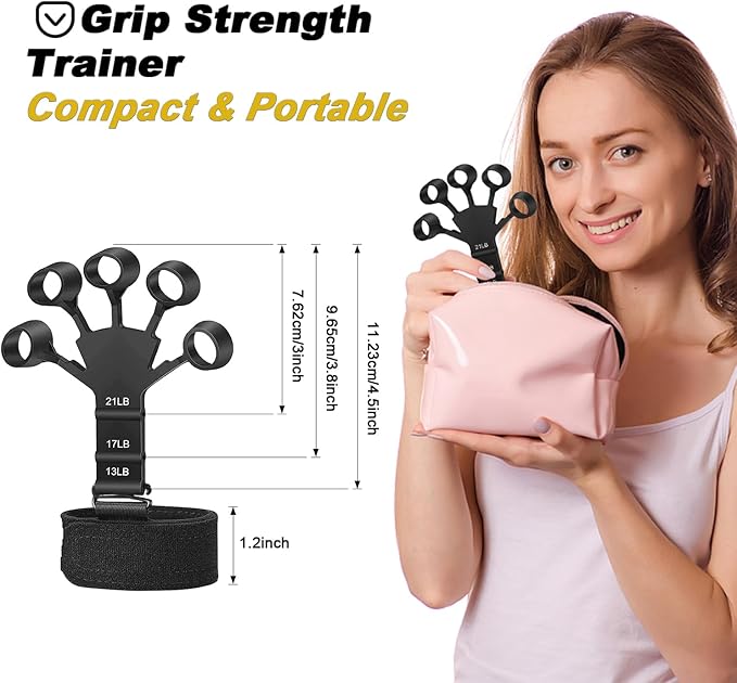 Gripster,Forearm Strengthener & Finger Strengthener,2PCS Upgraded Grip Strength Trainer,6 Resistant