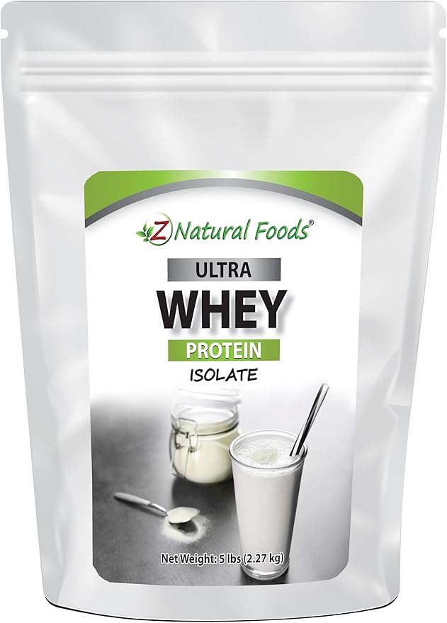 Z Natural Foods Ultra Whey Protein Isolate Powder - Pure, Unflavored, Unsweetened Whey Protein Powder - Flavorless Whey Isolate with Vital Proteins for Fitness, Sports Nutrition, Immune Support, 5 lb