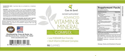 Advanced Vitamin & Mineral Gummies, Low FODMAP Certified| Crohn's Supplement| Crohn's & Colitis Supplements| IBD, IBS, SIBO or Malabsorption Nutritional Support| Gut Friendly, No Bloating