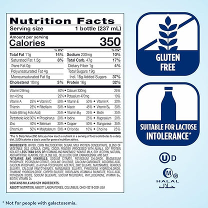 Ensure Plus Dark Chocolate Nutrition Shake, Meal Replacement Shake, 24 Count