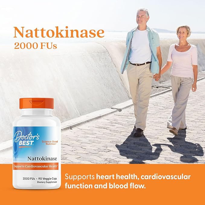 Doctor's Best Nattokinase 2,000 Fu, Non-GMO, Gluten Free, Vegan, Supports Cardiovascular and Circulatory Health, 90 VC