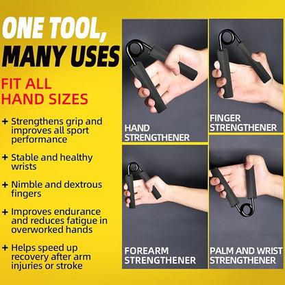 Grip Strength Trainer 4 Pack (100 150,200,250lbs), Metal