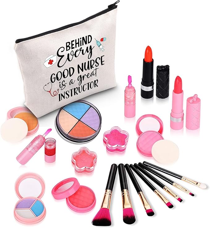 ZJXHPO Nurse Educator Survival Kit Behind Every Good Nurse Is A Great Instructor Makeup Bag With Zipper Nurse Teacher Appreciation Gift (Nurse Instructor)