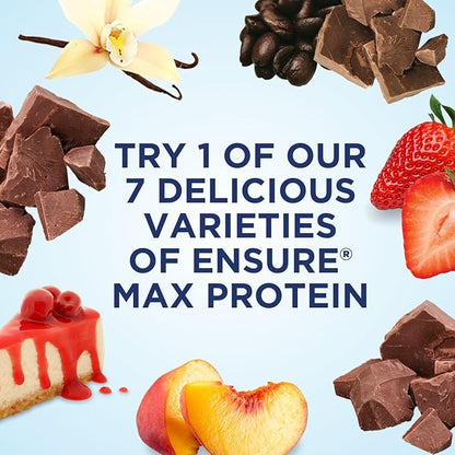 Ensure Max Protein Shake | Milk Chocolate | Ready to Drink | 30g Protein for Muscle Building | 1g Sugar, 4g Fiber | 11 fl oz - 12 Pack