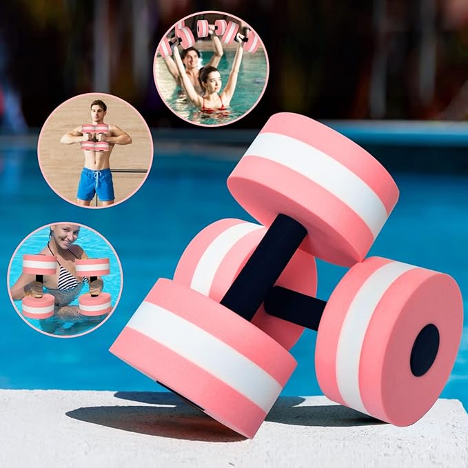 Timoo Aquatic Dumbells Set of 2 Water Dumbells Pool Resistance Water Weight Water Aerobics High-Density EVA-Foam Pool Fitness