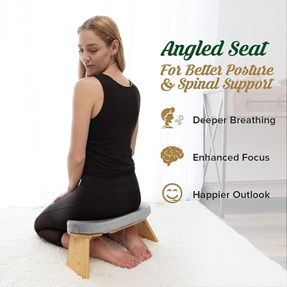 Monk & Llama Meditation Bench - Kneeling Bamboo