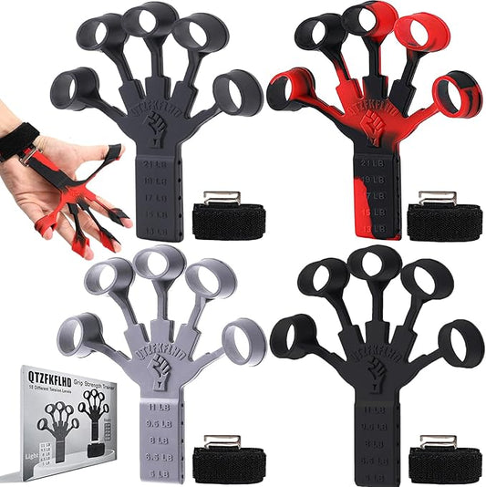 Grip Strength Trainer with Forearm Strengthener Recover(5 PCS)