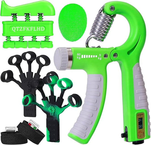 Grip Strength Trainer with Forearm Strengthener Recover(5 PCS)
