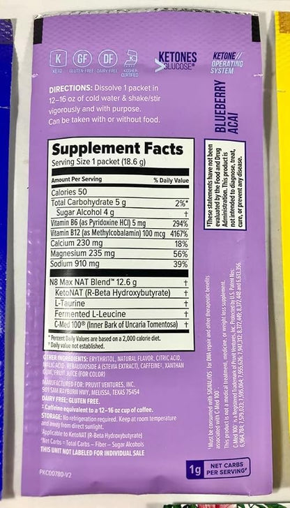 PRÜVIT OS NAT® Blueberry Acai Supplements – Charged - for Men and Women (20 Count)