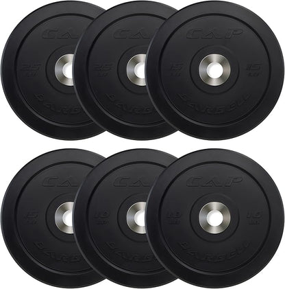 CAP Barbell 2-Inch Olympic Bumper Plate Weight Set 100-370 lbs