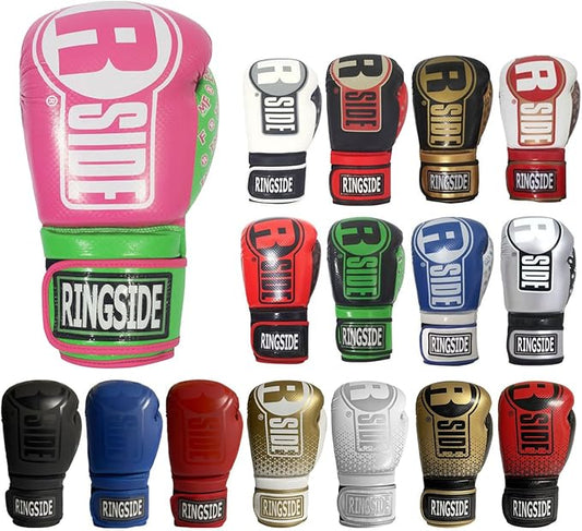 Ringside Apex Flash Sparring Gloves, IMF-Tech Boxing Gloves with Secure Wrist Support, Synthetic Boxing Gloves for Men and Women, Pink and Lime, 14 Oz