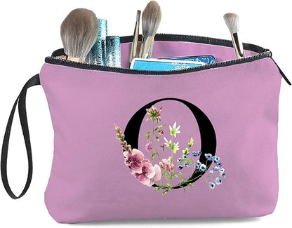 SEAMOON Happy Birthday Friendship Bridesmaid Team Gifts for Employees Women Mom Girl Daughter Teenage Personalized Make up Cosmetic Bag Travel with Mirror Mothers Day Christmas Graduation O