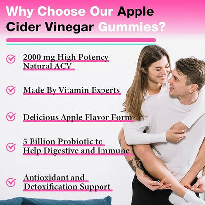 Apple Cider Vinegar Gummies, Fast Ripped Keto ACV Gummies, Max Strength 2000mg, Formulated with Green Tea, B6 & B12, Probiotics, ACV Gummies for Metabolism, Digestion, Detox & Cleanse, 120 Gummies