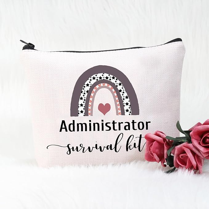 POFULL Admin Gift Office Worker Gift Admin Job Gift Administrator Survival Kit Cosmetic Bag Administrator Appreciation Gift (Administrator bag)