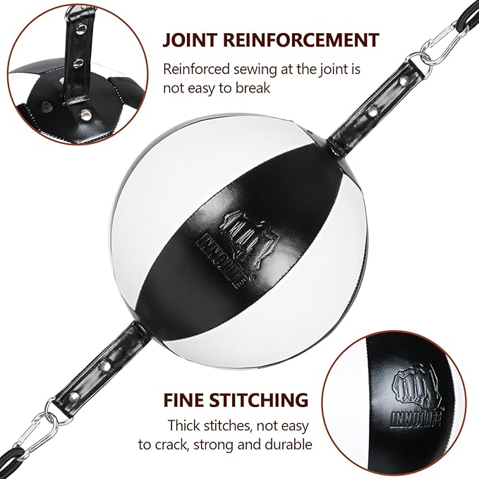 InnoLife Double End Punching Ball Striking Punching Bag Kit, Speed Striking Reflex Kit with Bungee Cords Perfect for Reaction, Agility, and Hand Eye Coordination Training