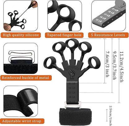 Grip Strength Trainer with Forearm Strengthener Recover(5 PCS)