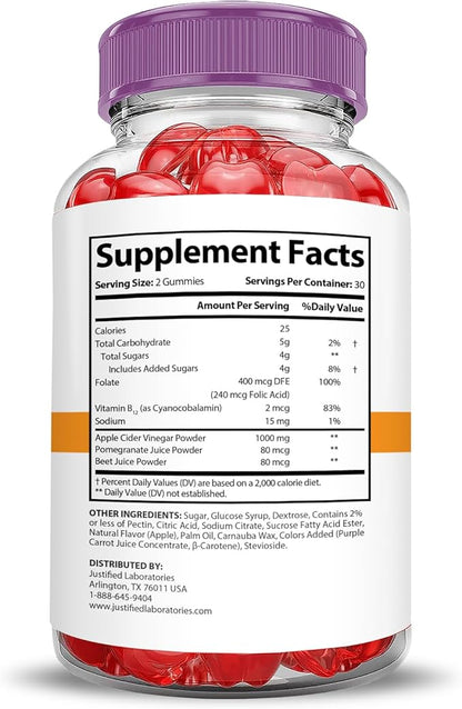(10 Pack) Rapid Ripped Keto ACV Gummies Advanced Formula 1000MG Rapidripped Keto Gummies Apple Cider Vinegar Formulated with Pomegranate Beet Juice Powder B12 Vegan Non GMO 600 Gummys