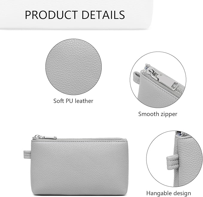 PU Leather Makeup Simple and Convenient Handbag Small Exquisite Storage Bag (Pu/Shark Gray)