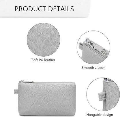 PU Leather Makeup Simple and Convenient Handbag Small Exquisite Storage Bag (Pu/Shark Gray)