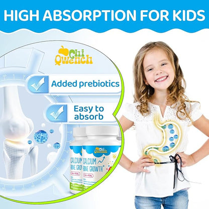 500 MG Calcium Supplement with Vitamin D3 & K2, Zinc, Magnesium & Prebiotics. Kids Vitamins for Kids' Height. Bone Strength, High Absorption, Orange Chewables, Non-GMO, Gluten Free, 120 Tabs