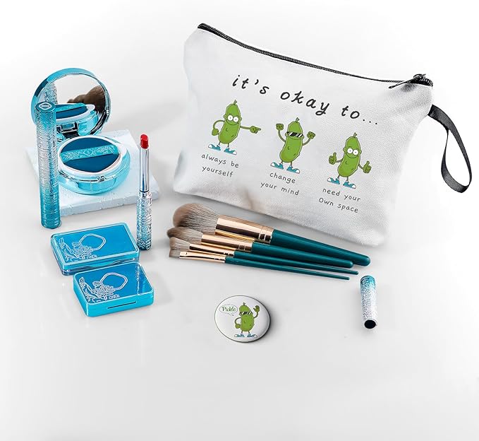 Pickle Gifts,Gifts for Friends,Gifts for Women Birthday Unique,Cosmetic Bag with Mirror,Positivity Gifts,Fun Gifts for Women,Sisters Gifts from Sister,Strong Woman Gifts,Christmas Gifts for Daughet