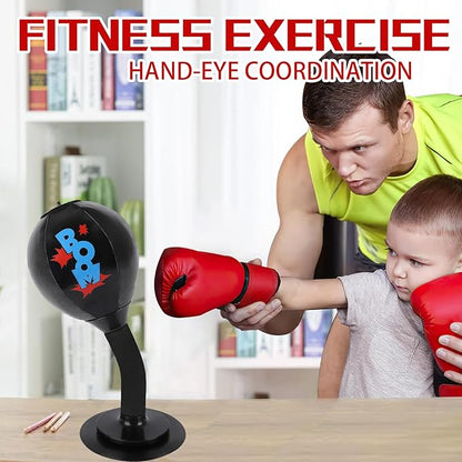 Desktop Punching Bag, Heavy Duty Stress Relief Boxing Bag for Kids, Teenagers, Adults, Strong Suction Fun Speed Bag for Office and Home, Anger Management Toys for Coworkers and Friends