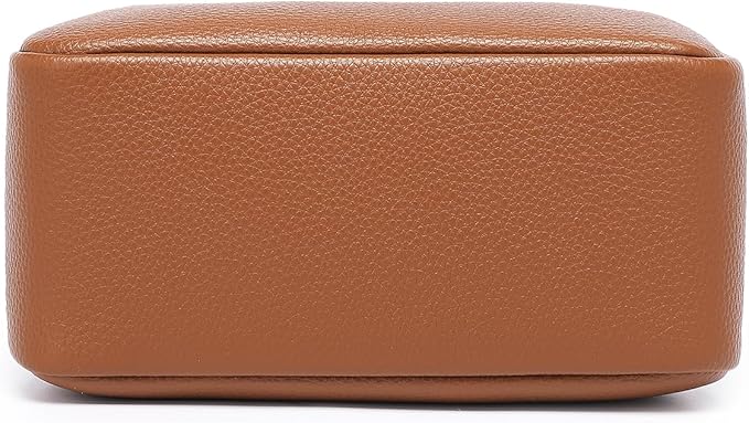 PU leather Organizer Bag Lightweight Cosmetic Bag with Ring Clasp Perfect Travel Makeup Bag for Women (Saddle Brown/PU)