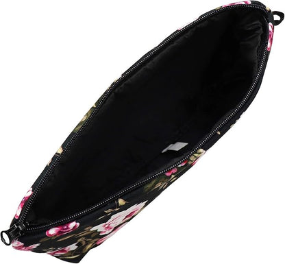 Cute Travel Makeup Bag Cosmetic Bag Small Pouch Gift for Women (Flowers)