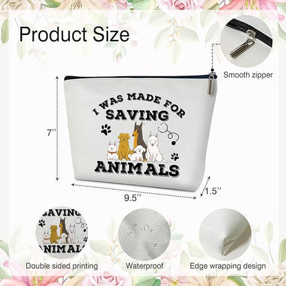 Multifunction Makeup Bag Purse - Animal Print, Gift for Her, Vet Tech Student, Travel Accessories -08