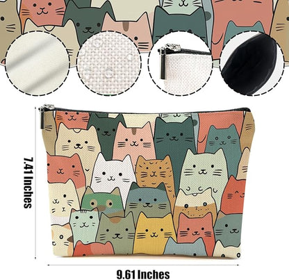 Cute Cat Makeup Bag Cat Gifts Cosmetic Bag Cat Lover Gifts for Women Girls Friends Niece Cat Themed Gifts Cat Stuff Travel Organizer Zipper Pouch Graduation Birthday Friendship Gifts