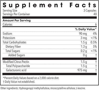 Allergy Research Group Modified Citrus Pectis Dietary Supplement - Cleansing, Low Molecular Weight, Hypoallergenic, Vegetarian Capsules, Gluten Free - 120 Count