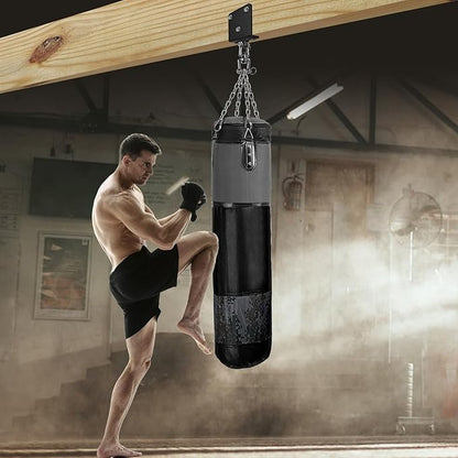 Punching Bag Hanger with Spring Beam Hanger Bracket with Stainless Steel Chain Punching Bag Hanging kit Boxing Bag Beam Mount 360° Swivel Hook for Hanging Heavy Bag, Muay Thai