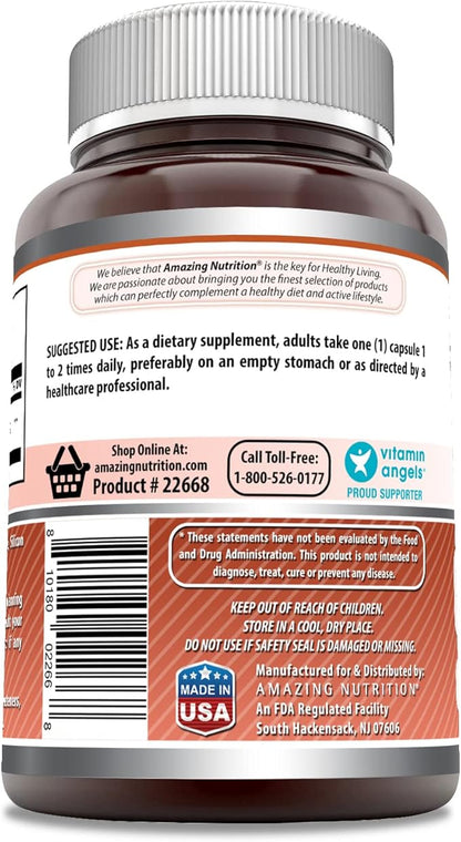 Amazing Formulas L-Lysine 500mg 250 Capsules Amino Acid Supplement | Non-GMO | Gluten Free | Made in USA